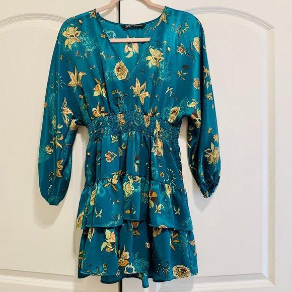 Zara Dresses Zara Green Ruffle Dress Poshmark